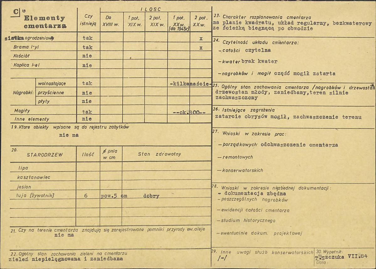 Karta cmentarza, skan nr 2