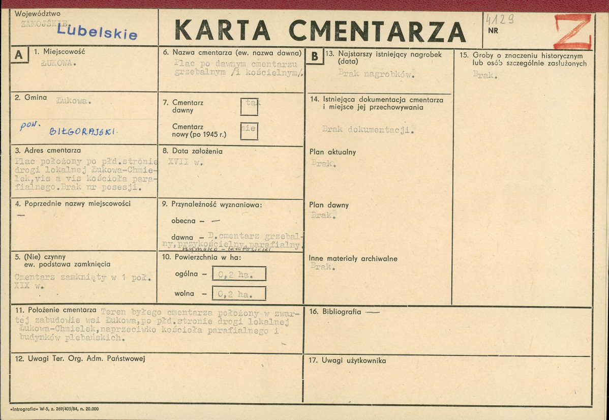Karta cmentarza, skan nr 1