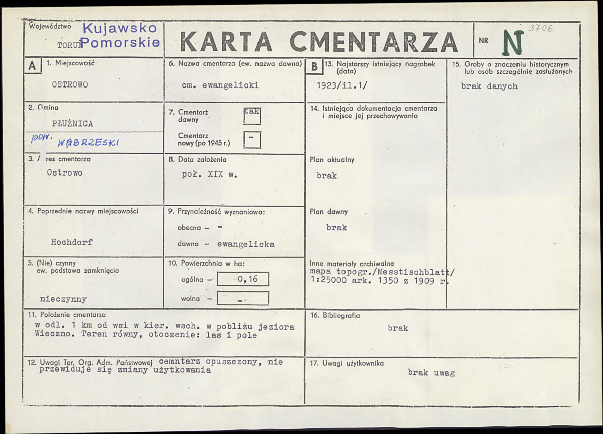 KC - Karta cmentarza, skan nr 1