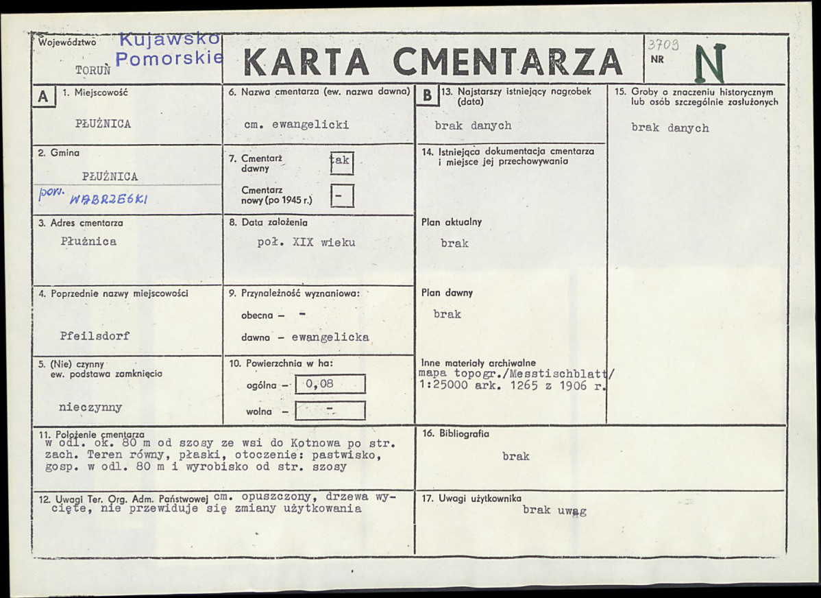 KC - Karta cmentarza, skan nr 1
