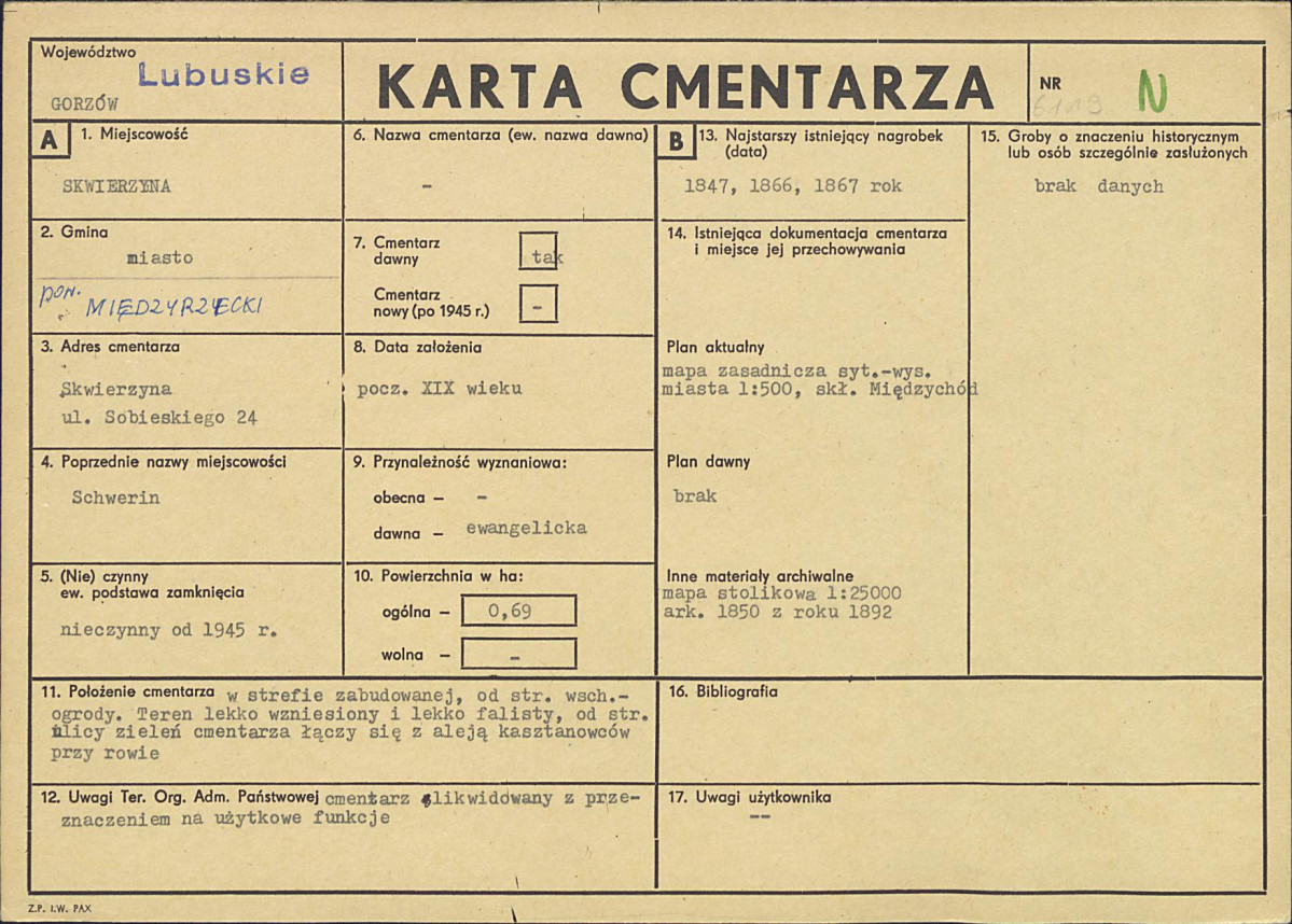 Karta cmentarza, skan nr 1