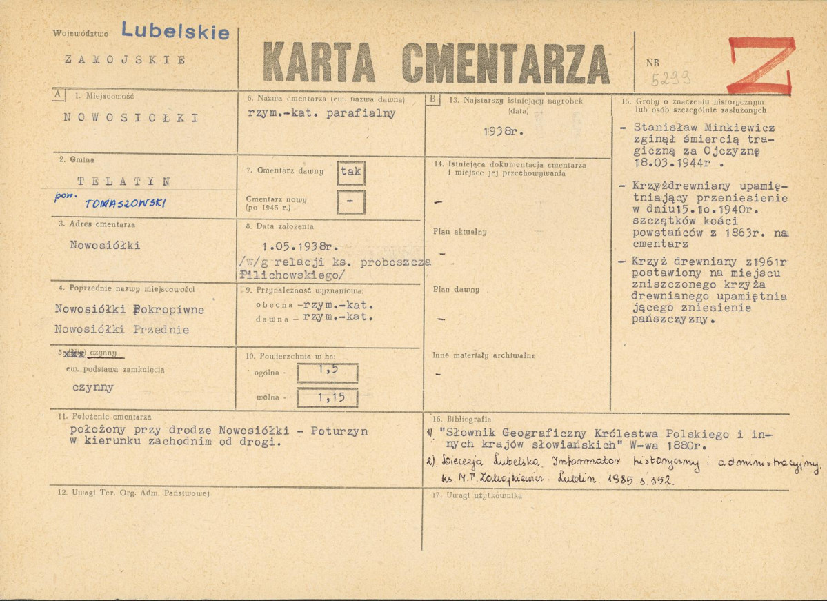 KC - Karta cmentarza, skan nr 1