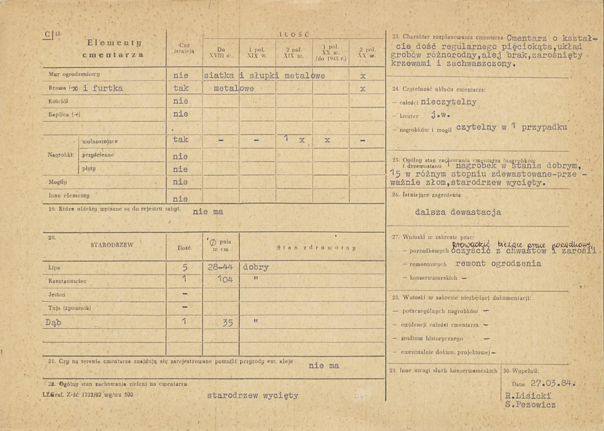 KC - Karta cmentarza, skan nr 2