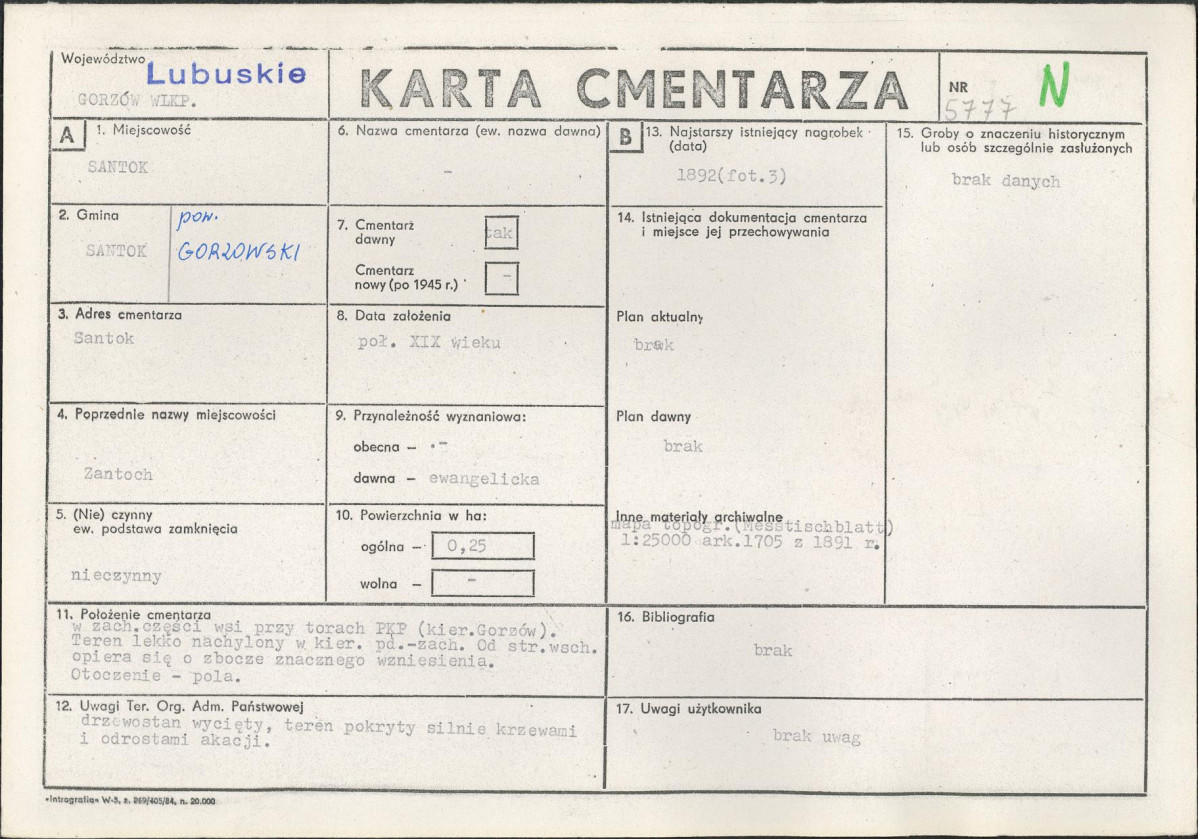 Karta cmentarza, skan nr 1