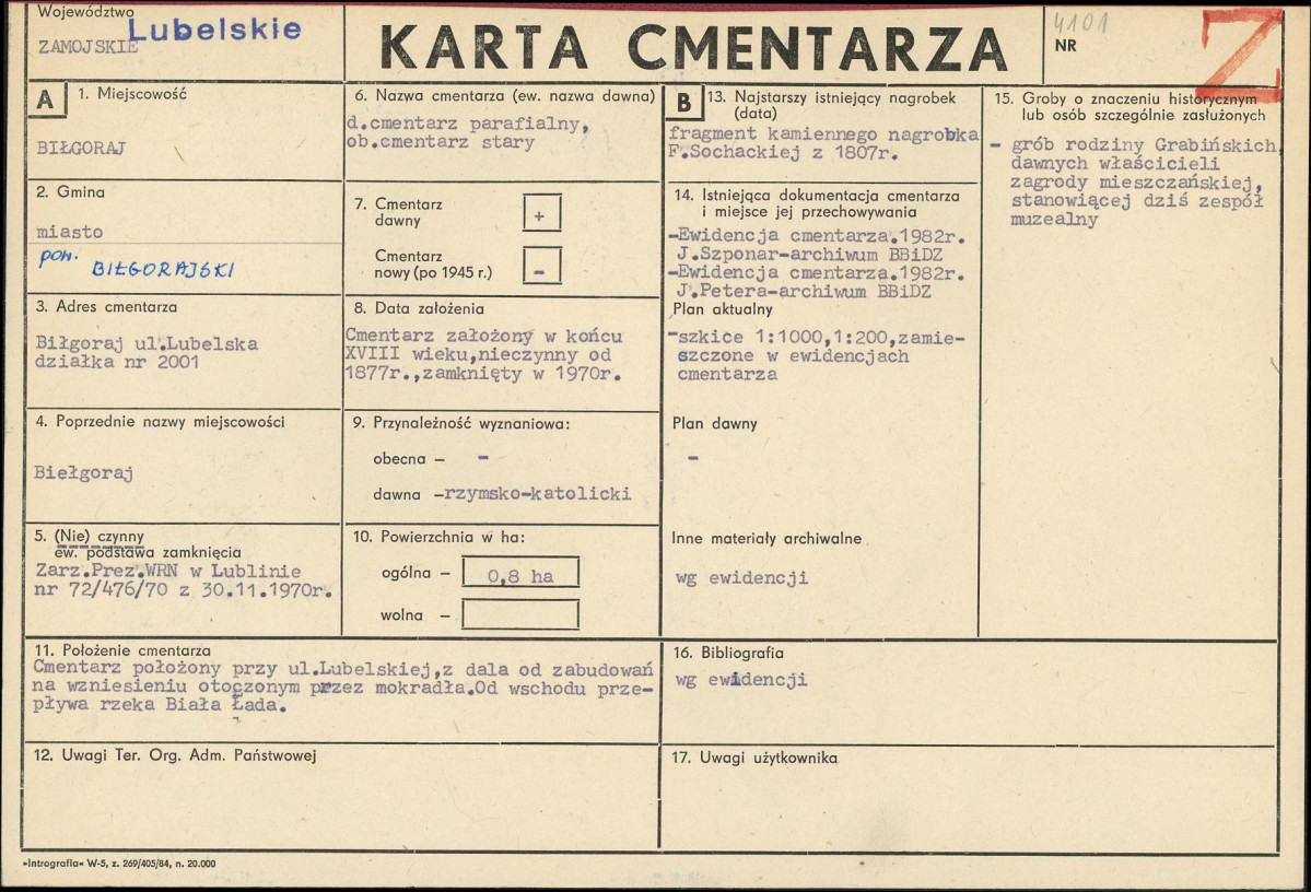 Karta cmentarza, skan nr 1