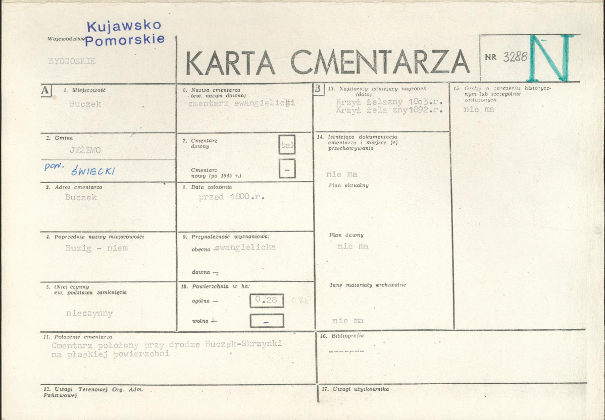 KC - Karta cmentarza, skan nr 1