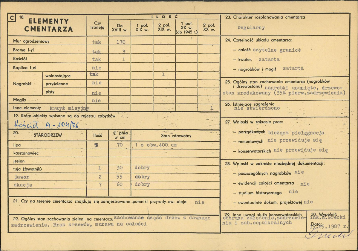 Karta cmentarza, skan nr 2