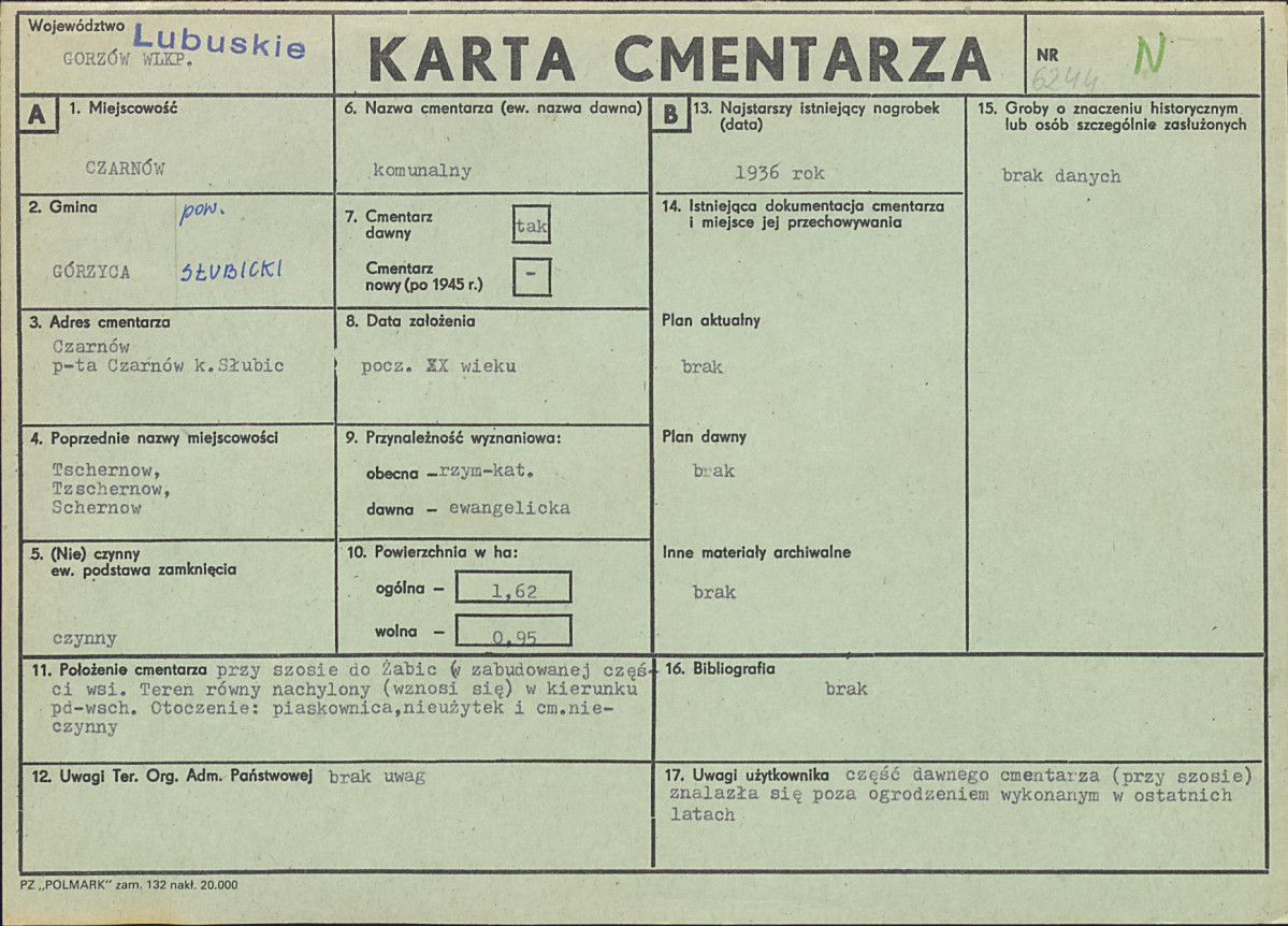 Karta cmentarza, skan nr 1