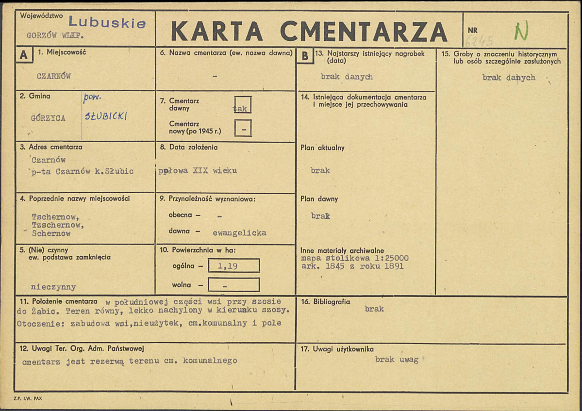 Karta cmentarza, skan nr 1