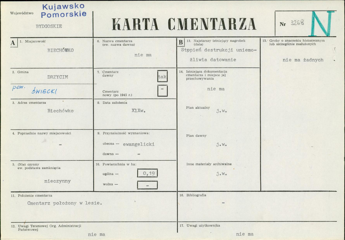 KC - Karta cmentarza, skan nr 1