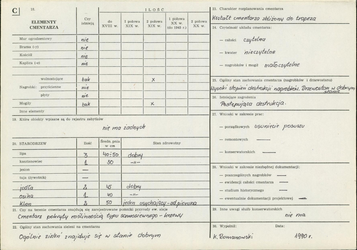 KC - Karta cmentarza, skan nr 2