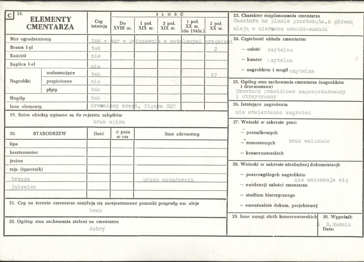 KC - Karta cmentarza, skan nr 2