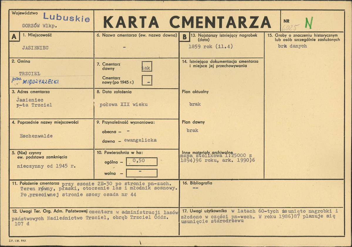 Karta cmentarza, skan nr 1