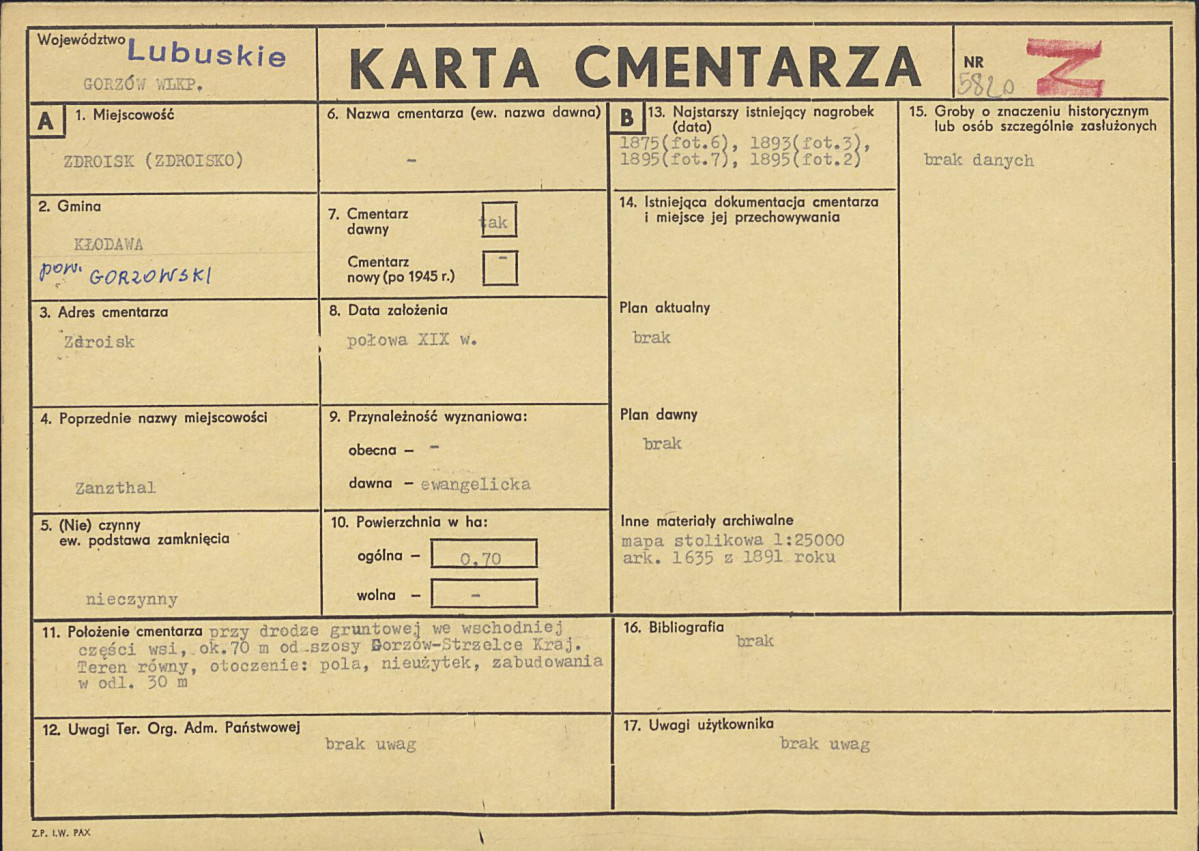 Karta cmentarza, skan nr 1