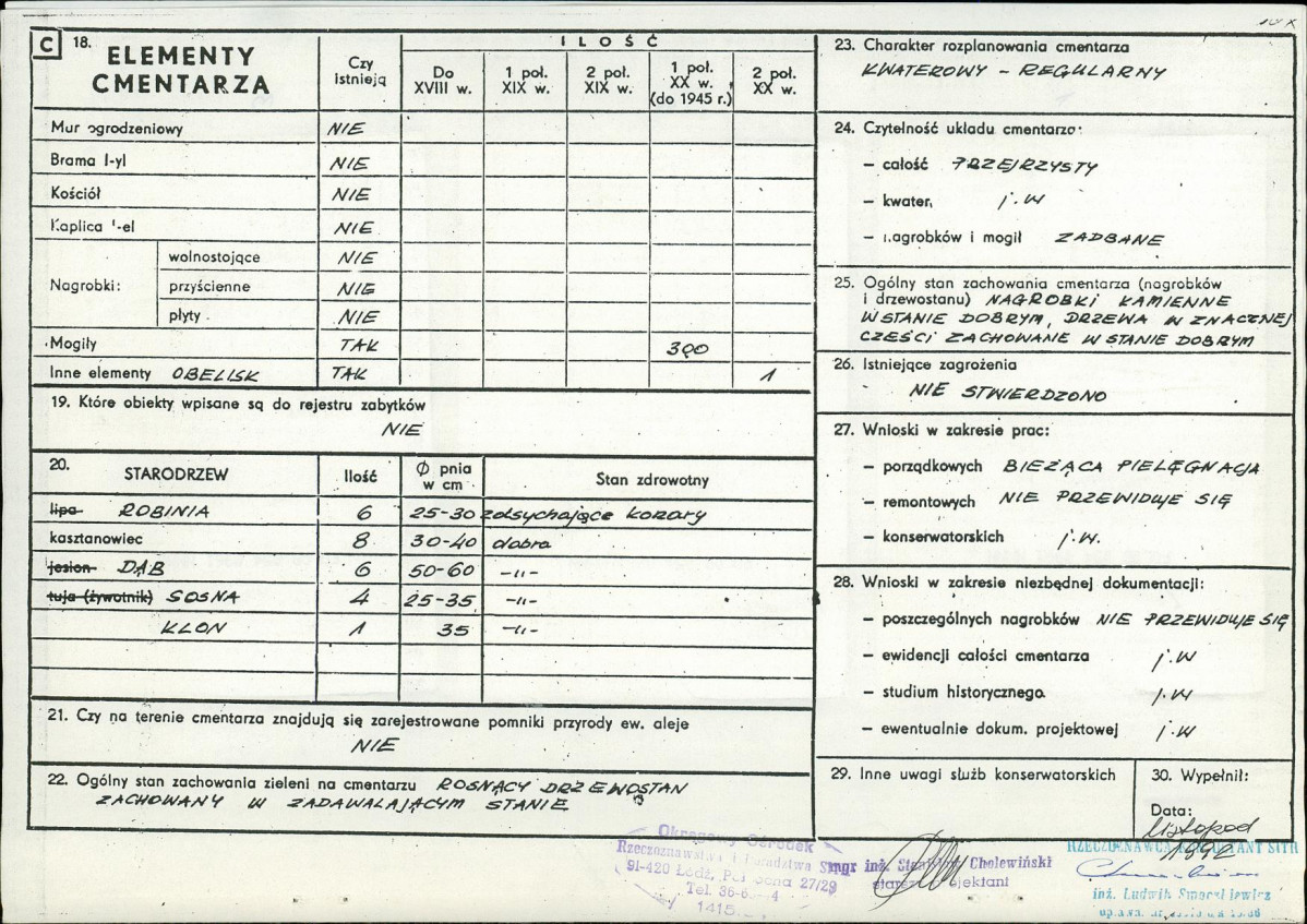 Karta cmentarza, skan nr 2