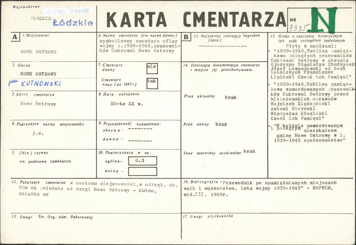 Karta cmentarza, skan nr 1