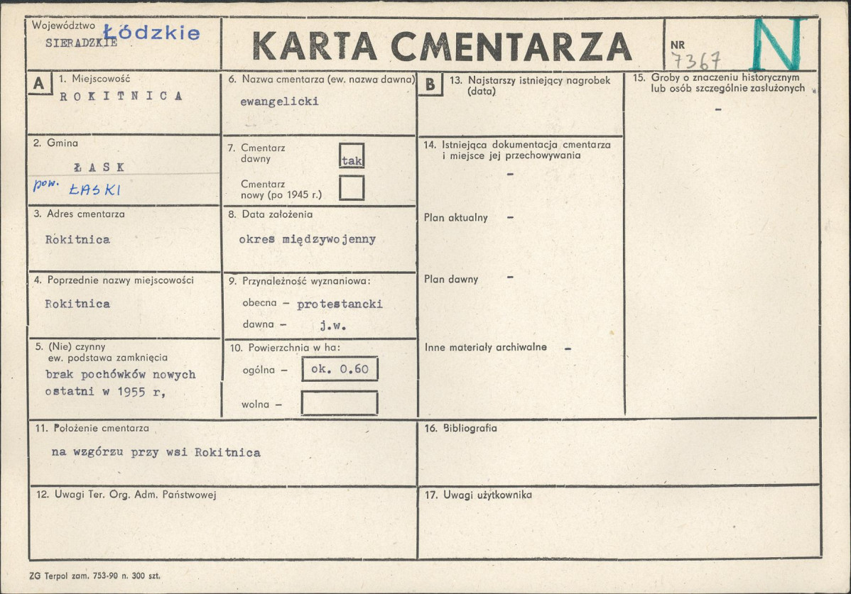 Karta cmentarza, skan nr 1