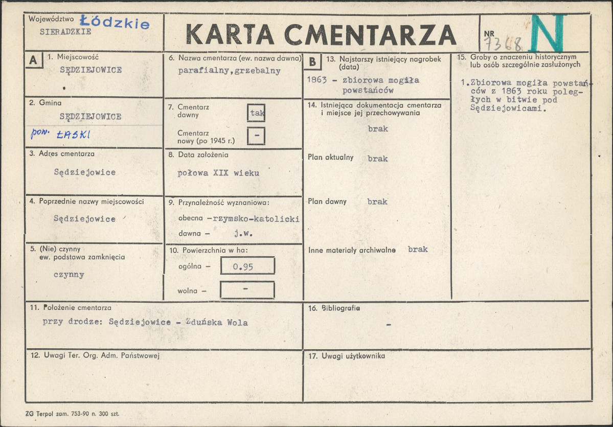 Karta cmentarza, skan nr 1
