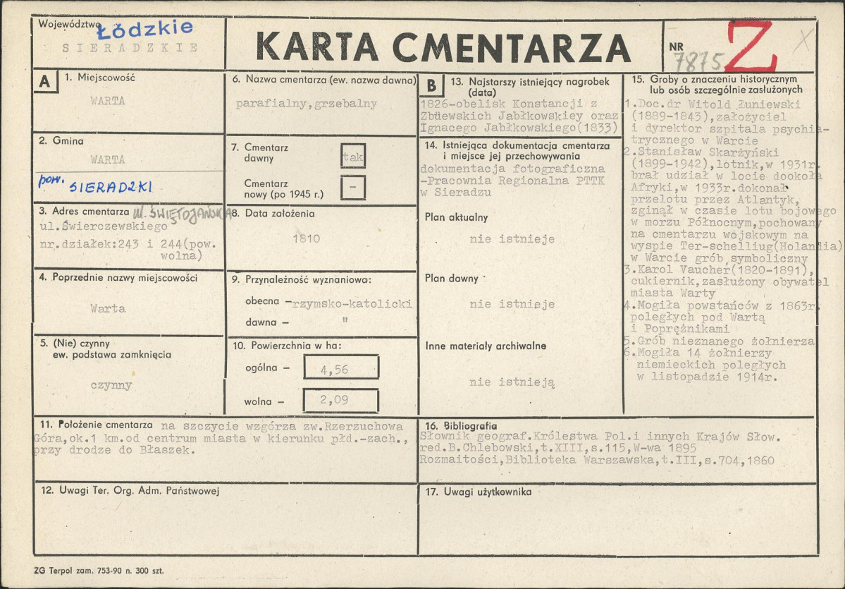 Karta cmentarza, skan nr 1