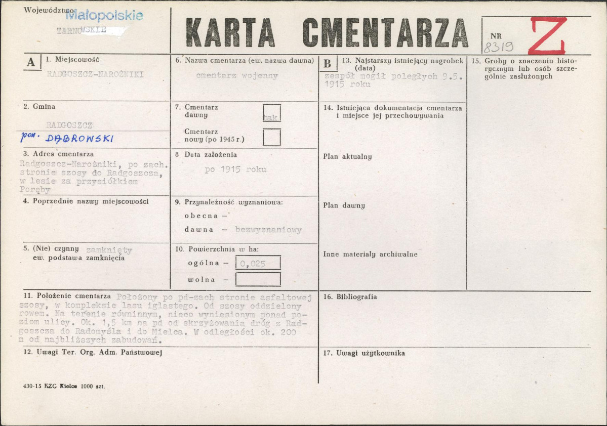 Karta cmentarza, skan nr 1