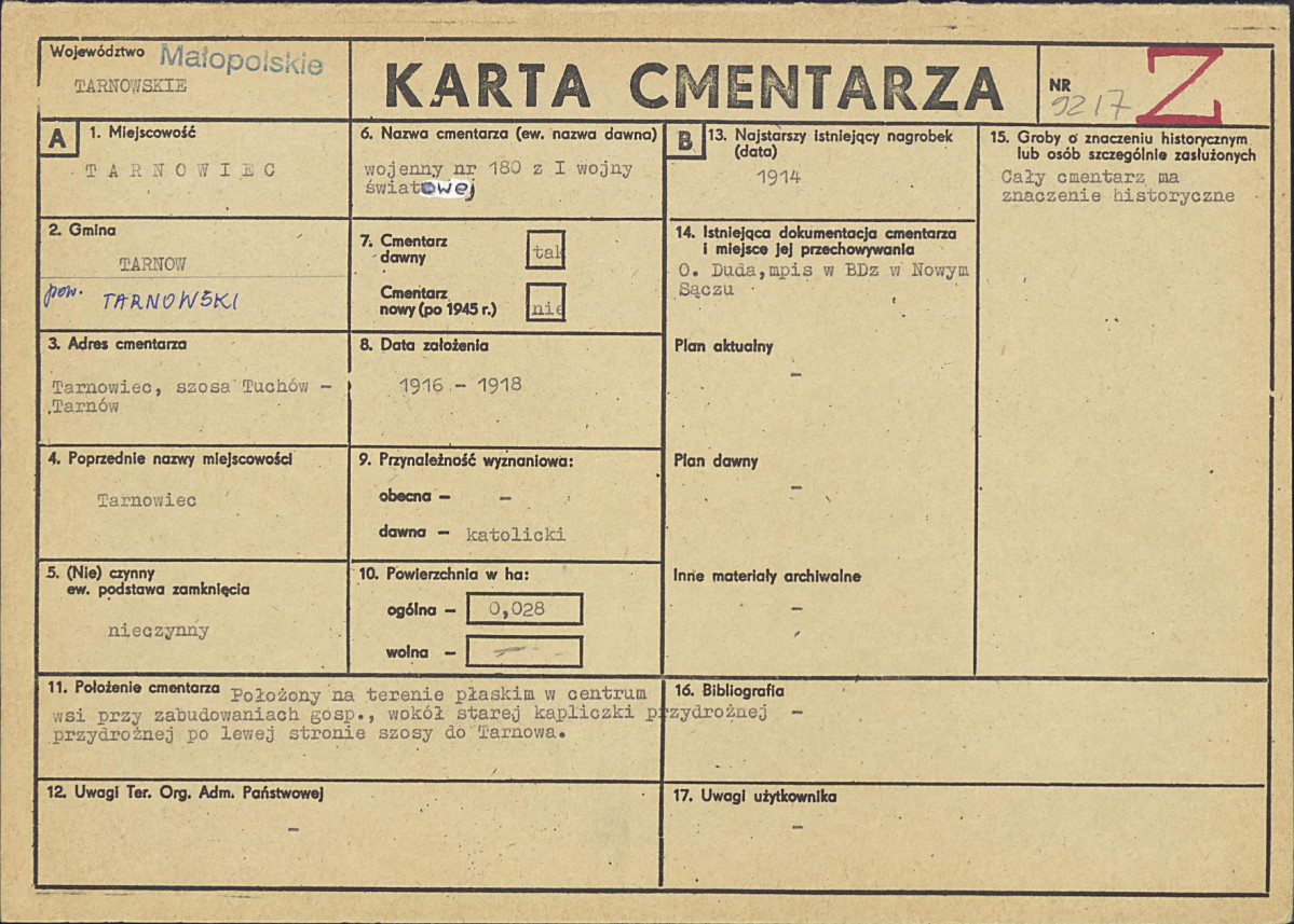 Karta cmentarza, skan nr 1