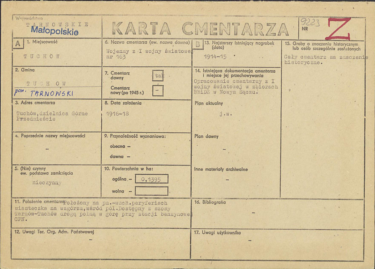 Karta cmentarza, skan nr 1