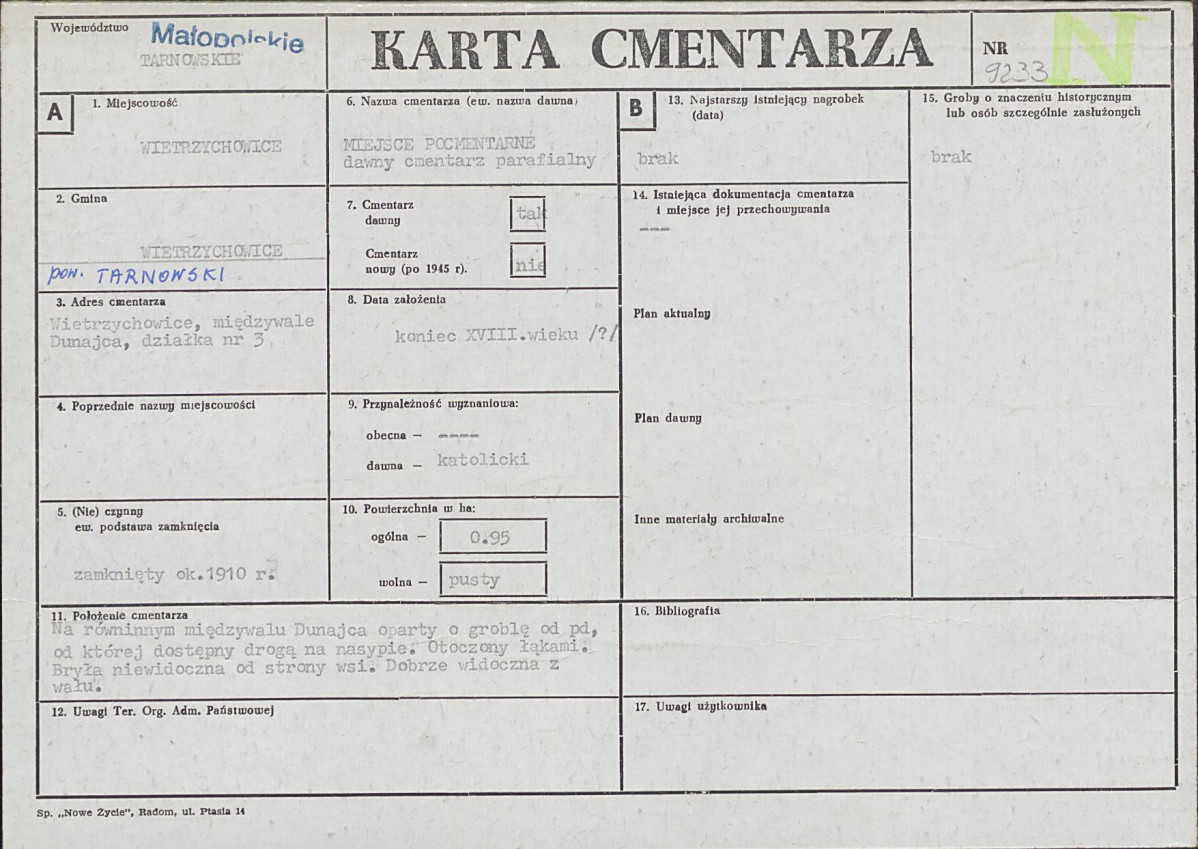 Karta cmentarza, skan nr 1