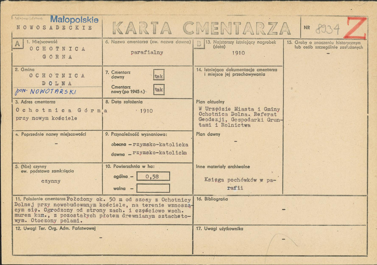 Karta cmentarza, skan nr 1