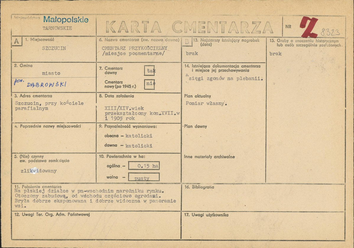 Karta cmentarza, skan nr 1