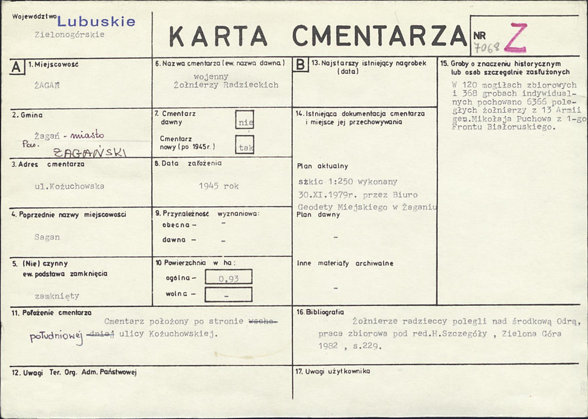 KC - Karta cmentarza, skan nr 1