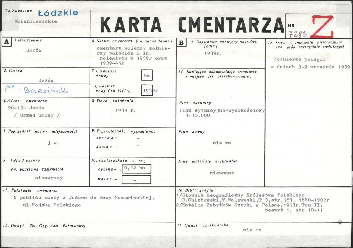 Karta cmentarza, skan nr 1