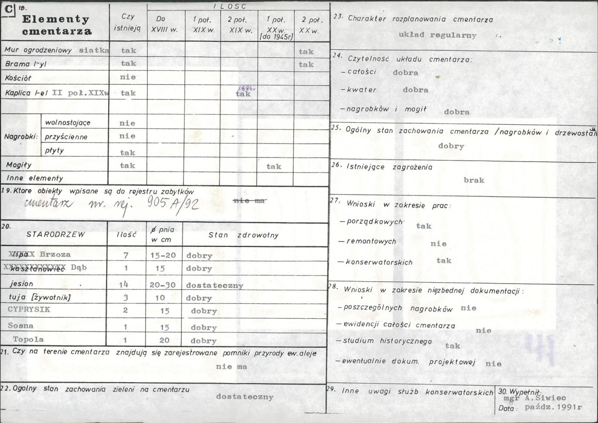 Karta cmentarza, skan nr 2
