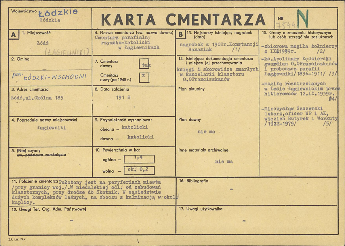 Karta cmentarza, skan nr 1