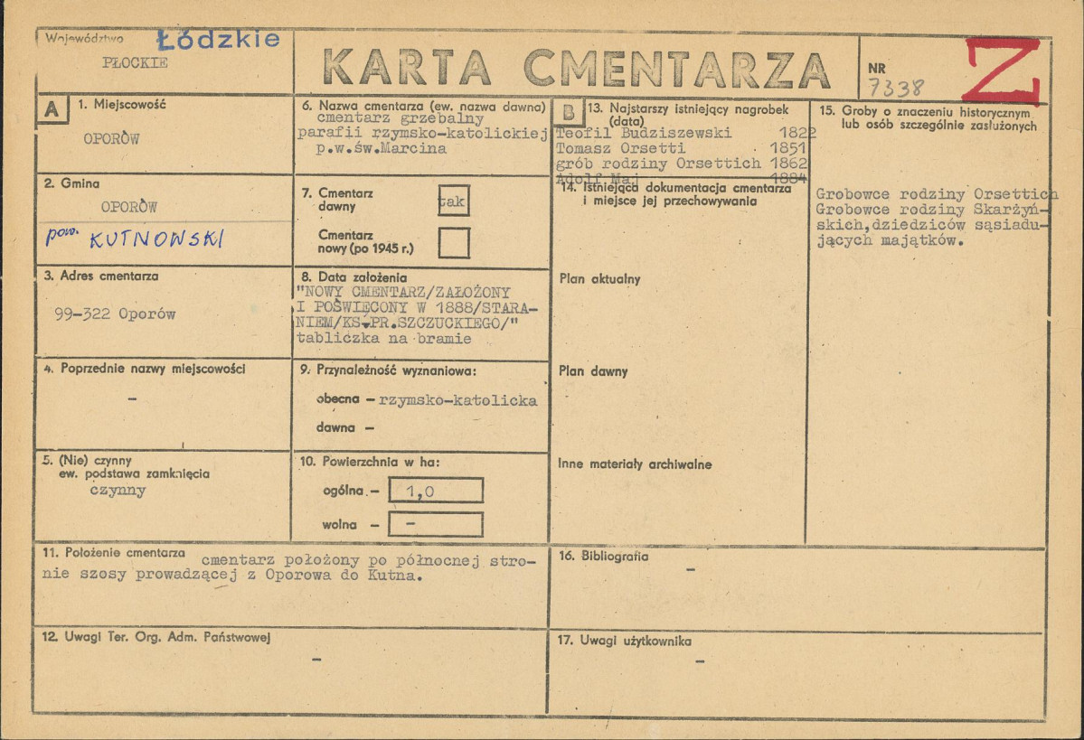 Karta cmentarza, skan nr 1