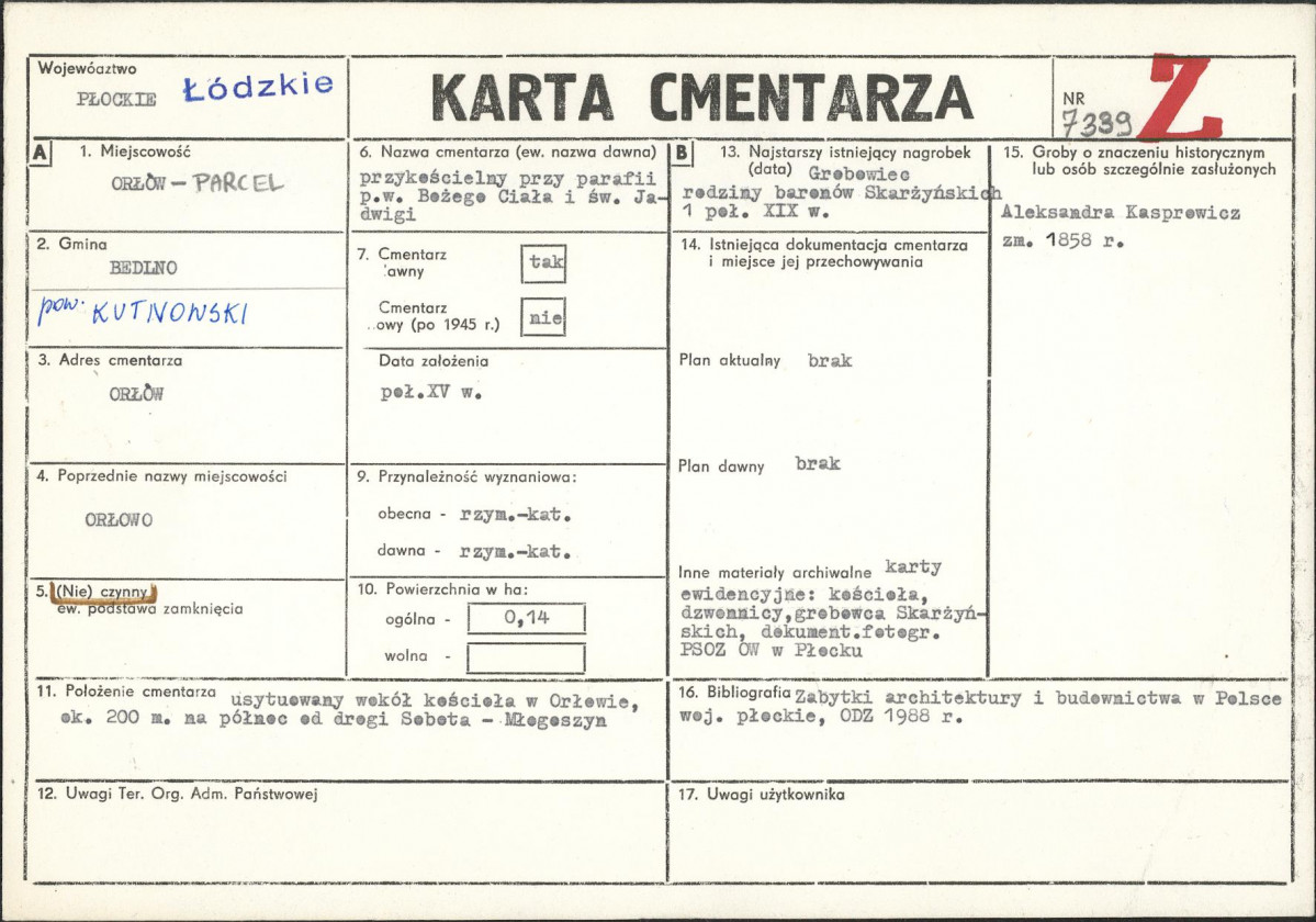 Karta cmentarza, skan nr 1