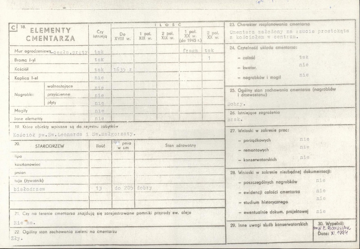 Karta cmentarza, skan nr 2