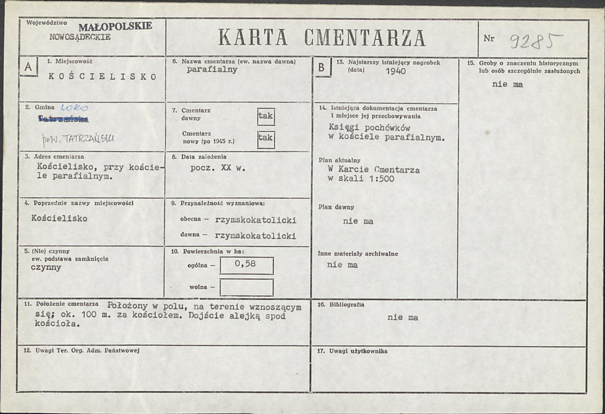 Karta cmentarza, skan nr 1