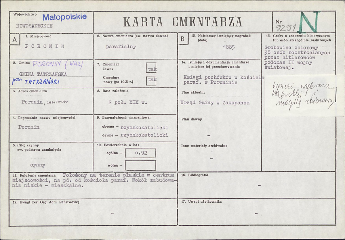 Karta cmentarza, skan nr 1