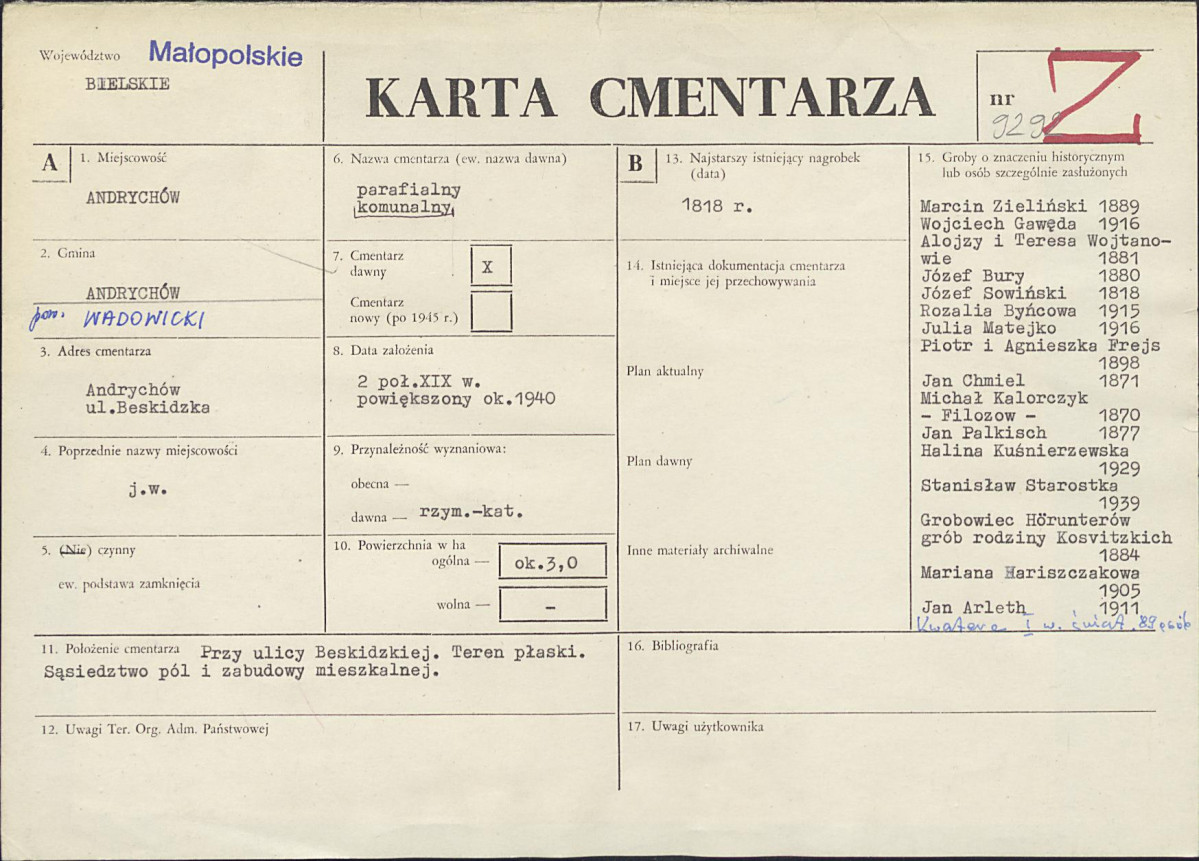 Karta cmentarza, skan nr 1
