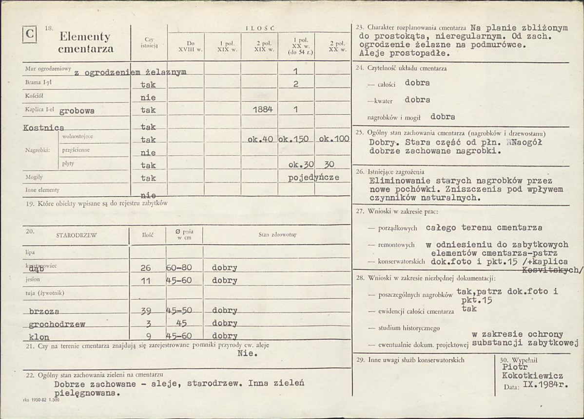 Karta cmentarza, skan nr 2