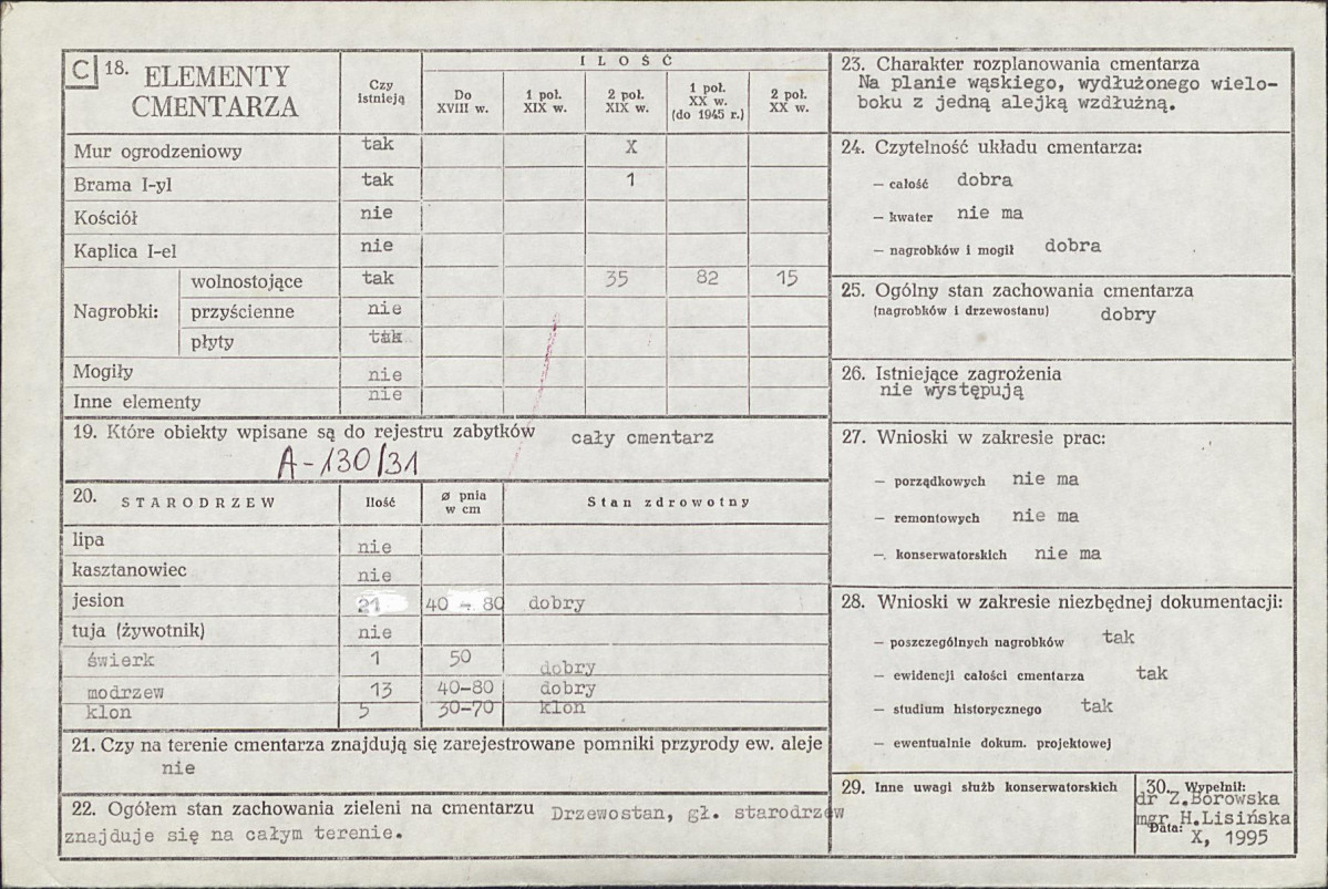Karta cmentarza, skan nr 2