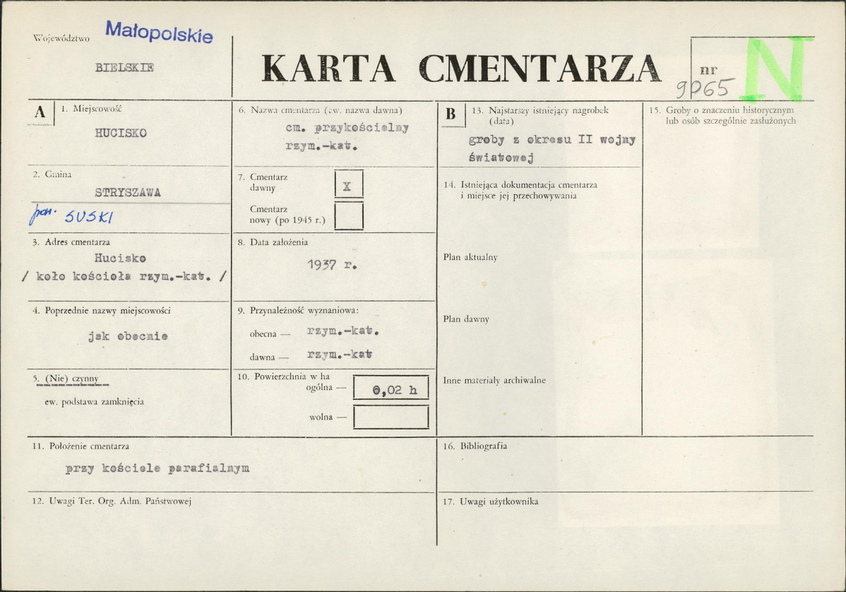 Karta cmentarza, skan nr 1