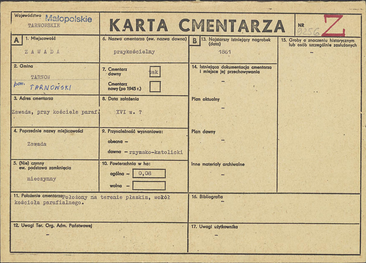 Karta cmentarza, skan nr 1