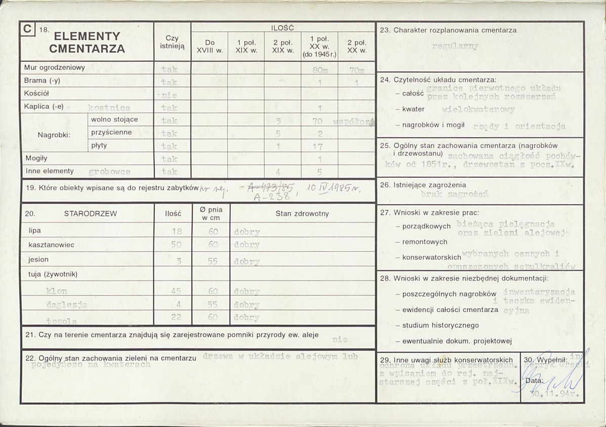 KC - Karta cmentarza, skan nr 2