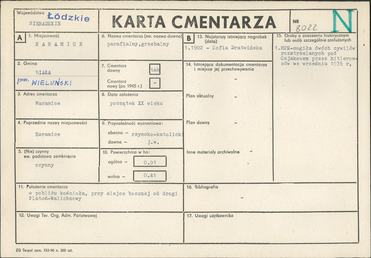 Karta cmentarza, skan nr 1