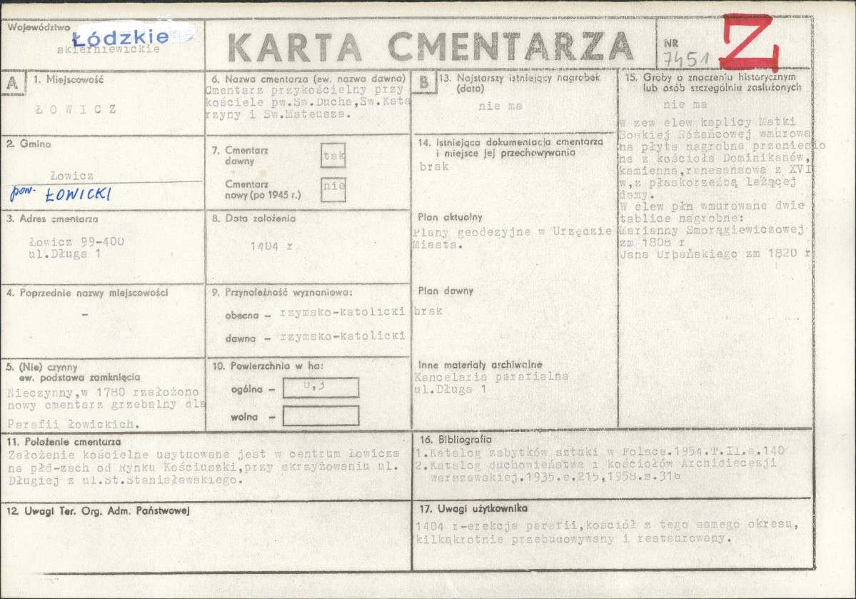 Karta cmentarza, skan nr 1
