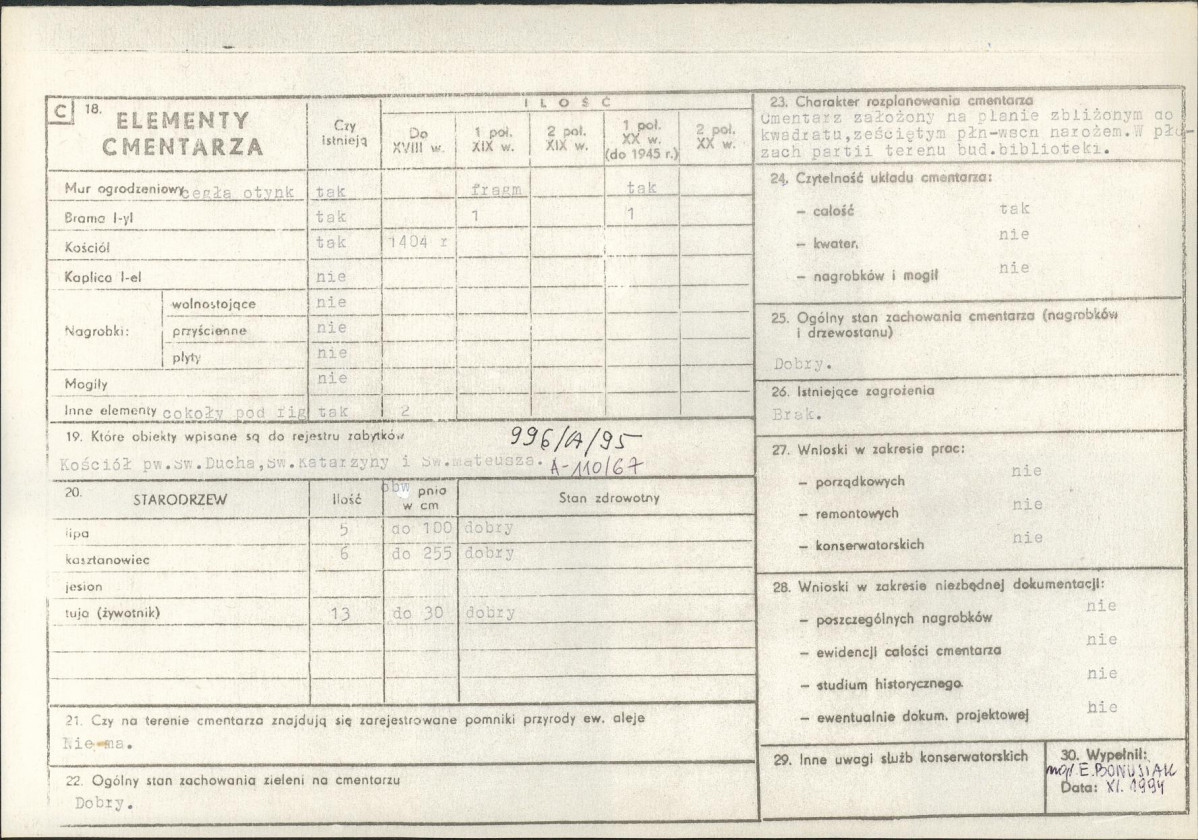 Karta cmentarza, skan nr 2