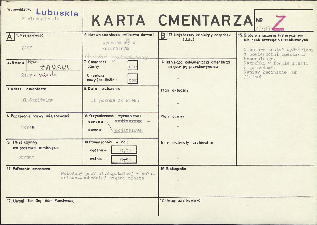 Karta cmentarza, skan nr 1
