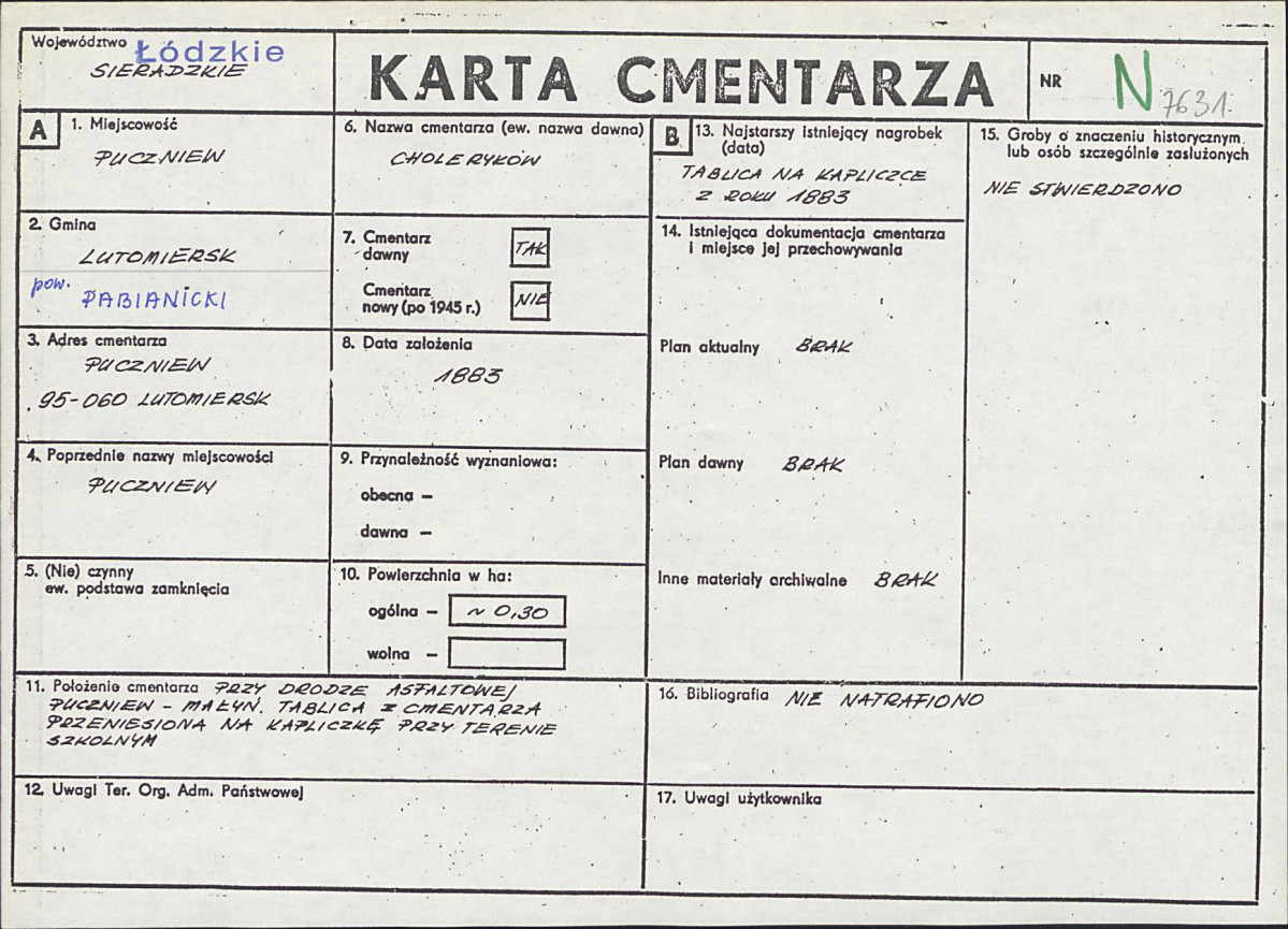 Karta cmentarza, skan nr 1
