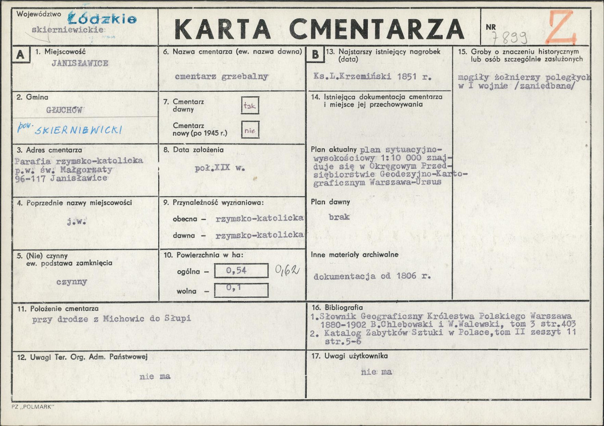 Karta cmentarza, skan nr 1